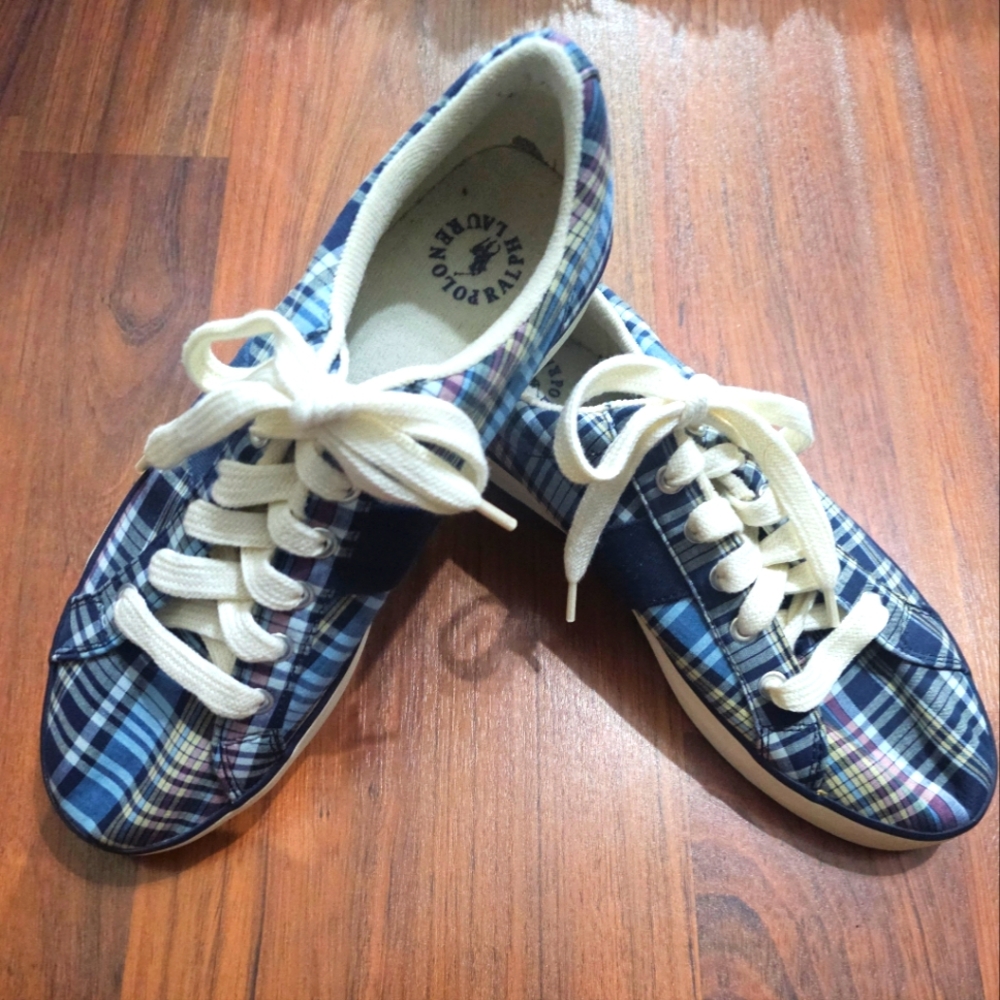 Polo Ralph Lauren Men's Giles Skline Madras Lace Up Sneaker